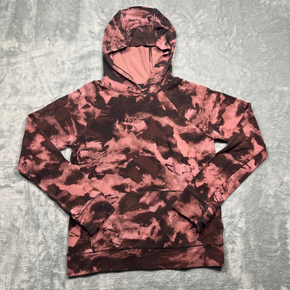 Athleta Girl Hoodie Girls Pink Tie Dye In Your Element 2.0 Thumbholes Size XL 14